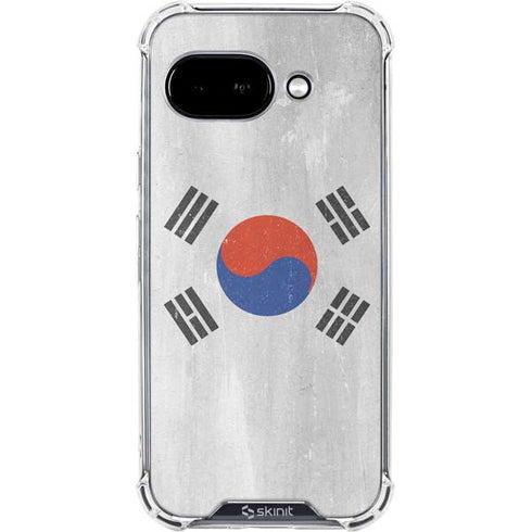 South Korean Flag Distressed Google Pixel 9a Clear Case